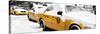 Panoramic View - NYC Yellow Cab in the Snow-Philippe Hugonnard-Stretched Canvas