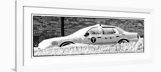 Panoramic View - NYC Yellow Taxi Buried in Snow-Philippe Hugonnard-Framed Photographic Print