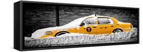 Panoramic View - NYC Yellow Taxi Buried in Snow-Philippe Hugonnard-Framed Stretched Canvas