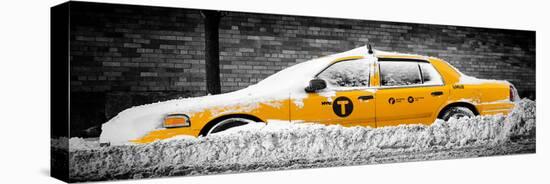 Panoramic View - NYC Yellow Taxi Buried in Snow-Philippe Hugonnard-Stretched Canvas