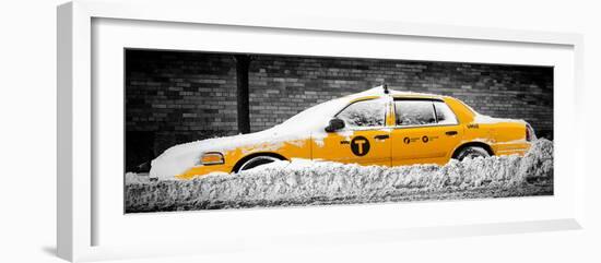 Panoramic View - NYC Yellow Taxi Buried in Snow-Philippe Hugonnard-Framed Photographic Print