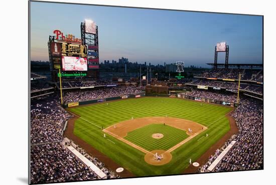 Panoramic view of 29,183 baseball fans at Citizens Bank Park, Philadelphia, PA, who are watching...-null-Mounted Photographic Print