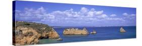 Panoramic View of a Coastline, Southern Portugal, Algarve Region, Lagos, Portugal-null-Stretched Canvas