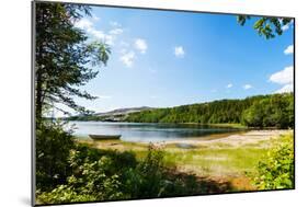 Panoramic View of A Lake with Boat from A Forest in Northern Norway-Lamarinx-Mounted Photographic Print