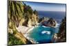 Panoramic View Of A Small Cove With A Waterfall-George Oze-Mounted Premium Photographic Print