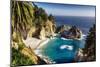 Panoramic View Of A Small Cove With A Waterfall-George Oze-Mounted Photographic Print