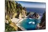 Panoramic View Of A Small Cove With A Waterfall-George Oze-Mounted Photographic Print