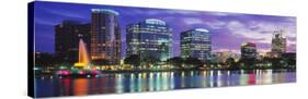 Panoramic View of an Urban Skyline at Night, Orlando, Florida, USA-null-Stretched Canvas
