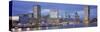 Panoramic View of an Urban Skyline at Twilight, Baltimore, Maryland, USA-null-Stretched Canvas