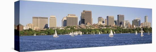 Panoramic View of an Urban Skyline by the Shore, Boston, Massachusetts, USA-null-Stretched Canvas