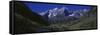 Panoramic View of Autumn Colors of Aspens Reflecting in Lake under Maroon Bells-null-Framed Stretched Canvas