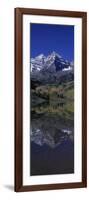 Panoramic View of Autumn Colors of Aspens Reflecting in Lake under Maroon Bells-null-Framed Photographic Print