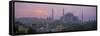 Panoramic View of Aya Sophia Mosque at Dawn, Unesco World Heritage Site, Turkey-Lee Frost-Framed Stretched Canvas