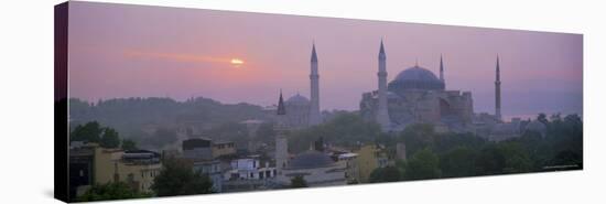 Panoramic View of Aya Sophia Mosque at Dawn, Unesco World Heritage Site, Turkey-Lee Frost-Stretched Canvas