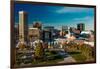 Panoramic view of Baltimore Inner Harbour, Maryland - shot from Federal Park Hill-null-Framed Photographic Print