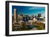 Panoramic view of Baltimore Inner Harbour, Maryland - shot from Federal Park Hill-null-Framed Photographic Print