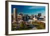 Panoramic view of Baltimore Inner Harbour, Maryland - shot from Federal Park Hill-null-Framed Photographic Print