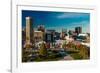 Panoramic view of Baltimore Inner Harbour, Maryland - shot from Federal Park Hill-null-Framed Photographic Print