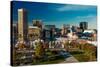 Panoramic view of Baltimore Inner Harbour, Maryland - shot from Federal Park Hill-null-Stretched Canvas