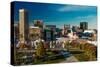 Panoramic view of Baltimore Inner Harbour, Maryland - shot from Federal Park Hill-null-Stretched Canvas
