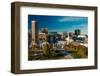 Panoramic view of Baltimore Inner Harbour, Maryland - shot from Federal Park Hill-null-Framed Photographic Print