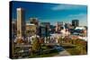 Panoramic view of Baltimore Inner Harbour, Maryland - shot from Federal Park Hill-null-Stretched Canvas