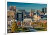 Panoramic view of Baltimore Inner Harbour, Maryland - shot from Federal Park Hill-null-Framed Photographic Print