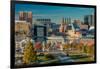 Panoramic view of Baltimore Inner Harbour, Maryland - shot from Federal Park Hill-null-Framed Photographic Print