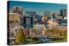 Panoramic view of Baltimore Inner Harbour, Maryland - shot from Federal Park Hill-null-Stretched Canvas