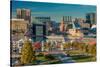 Panoramic view of Baltimore Inner Harbour, Maryland - shot from Federal Park Hill-null-Stretched Canvas