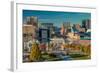 Panoramic view of Baltimore Inner Harbour, Maryland - shot from Federal Park Hill-null-Framed Photographic Print