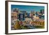 Panoramic view of Baltimore Inner Harbour, Maryland - shot from Federal Park Hill-null-Framed Photographic Print