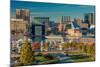 Panoramic view of Baltimore Inner Harbour, Maryland - shot from Federal Park Hill-null-Mounted Photographic Print