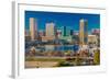 Panoramic view of Baltimore Inner Harbour, Maryland - shot from Federal Park Hill-null-Framed Photographic Print