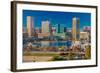 Panoramic view of Baltimore Inner Harbour, Maryland - shot from Federal Park Hill-null-Framed Photographic Print