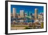 Panoramic view of Baltimore Inner Harbour, Maryland - shot from Federal Park Hill-null-Framed Photographic Print