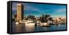 Panoramic view of Baltimore Inner Harbour, Maryland-null-Framed Stretched Canvas