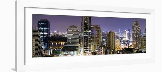 Panoramic View of Bangkok at Night from Rembrandt Hotel and Towers-Lee Frost-Framed Photographic Print