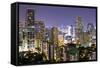 Panoramic View of Bangkok at Night from Rembrandt Hotel and Towers-Lee Frost-Framed Stretched Canvas