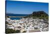 Panoramic View of Beautiful Lindos Village with its Castle (Acropolis)-Michael Runkel-Stretched Canvas