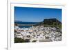 Panoramic View of Beautiful Lindos Village with its Castle (Acropolis)-Michael Runkel-Framed Photographic Print