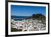 Panoramic View of Beautiful Lindos Village with its Castle (Acropolis)-Michael Runkel-Framed Photographic Print