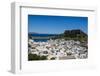 Panoramic View of Beautiful Lindos Village with its Castle (Acropolis)-Michael Runkel-Framed Photographic Print