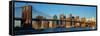 Panoramic View of Brooklyn Bridge and East River at Sunrise with New York City-null-Framed Stretched Canvas