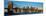 Panoramic View of Brooklyn Bridge and East River at Sunrise with New York City-null-Mounted Photographic Print