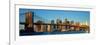 Panoramic View of Brooklyn Bridge and East River at Sunrise with New York City-null-Framed Photographic Print