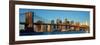 Panoramic View of Brooklyn Bridge and East River at Sunrise with New York City-null-Framed Photographic Print