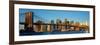 Panoramic View of Brooklyn Bridge and East River at Sunrise with New York City-null-Framed Photographic Print