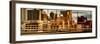 Panoramic View of Brooklyn Bridge of the Watchtower Building at Sunset-Philippe Hugonnard-Framed Photographic Print