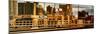 Panoramic View of Brooklyn Bridge of the Watchtower Building at Sunset-Philippe Hugonnard-Mounted Photographic Print